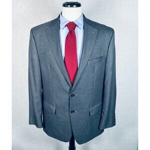 Lauren Ralph Lauren Blazer Mens 42R Charcoal Gray Houndstooth Sport Coat Jacket